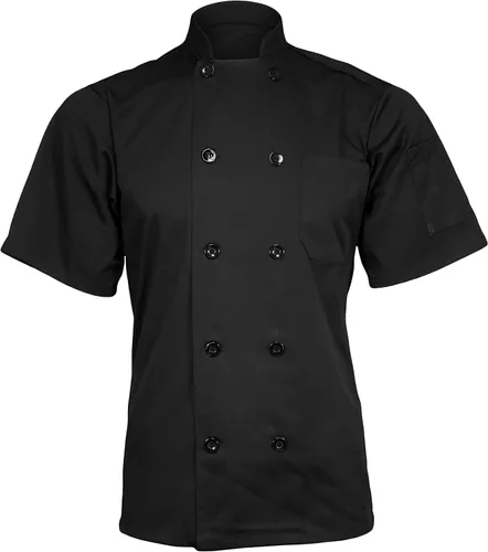 Vista 3 de Chaqueta de chef unisex de manga corta con botones