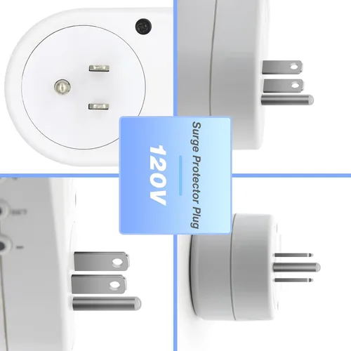 Vista 8 de BSEED Protector de sobretensiones, toma de corriente protectora de sobretensión, regulador de voltaje, protector de sobretensiones de pared