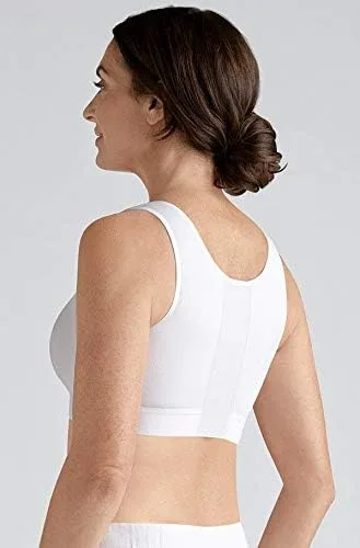 Vista 2 de Amoena Womens Sarah Wire-Free Cotton Front Closure Post Surgery Non-Pocketed Medium Compression Mastectomy Bra