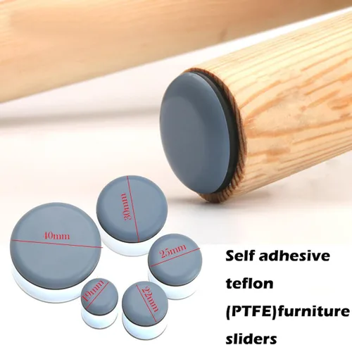 Vista 3 de Deslizadores adhesivos para muebles de 1-5/8 pulgadas, silla de horno deslizantes de PTFE en muebles y electrodomésticos de cocina, deslizador fácil