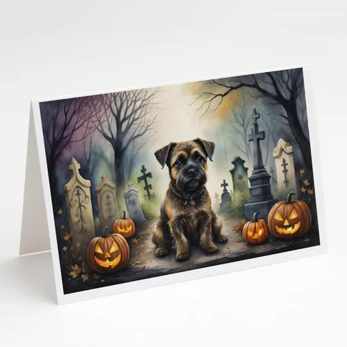 Vista 18 de Caroline's Treasures DAC2042GCA7P Golden Retriever - Tarjetas de felicitación y sobres de Halloween espeluznantes, paquete de 8 tarjetas en blanco
