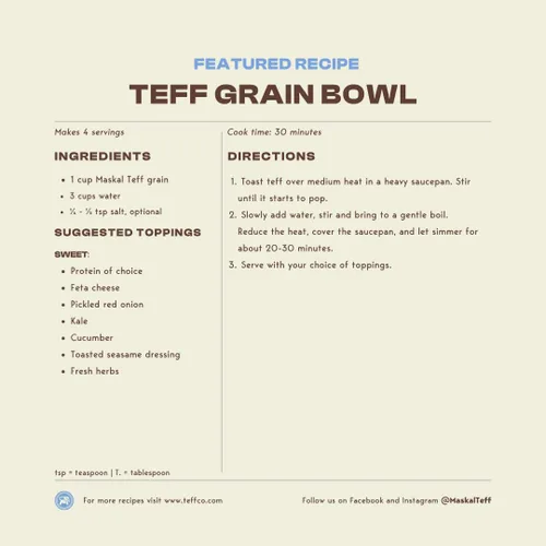 Vista 5 de Maskal Teff Grano de Teff marrón orgánico, 14 onzas
