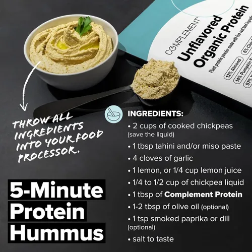 Vista 4 de Complemento de 0.53 oz de proteína vegana sin sabor a base de plantas en polvo (1 porción)