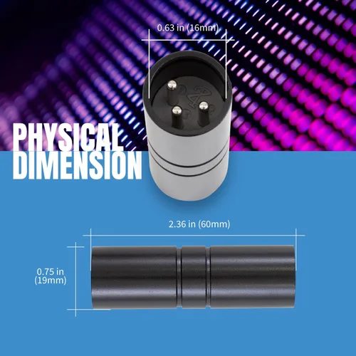 Vista 7 de SIRS-E Adaptador de cambiador de género XLR macho a 3 pines XLR macho DMX 30023B (negro) para interfaces ENTTEC, controladores DMX y cables