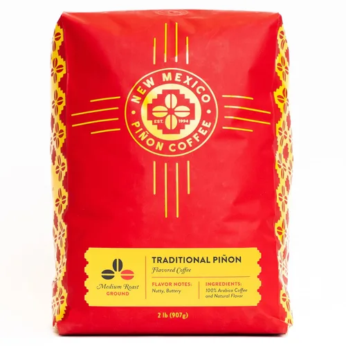 Vista 11 de New Mexico Piñon Coffee Café con sabor natural (Adobe Morning Whole Bean, 2 libras)