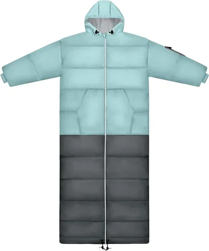 Vista 11 de Thermotuff Wearable Sleeping Bag with Dual Hoodie, Long Sleeves, Pockets & Adjustable Drawstring - Ideal for Camping, Cold Weather Hiking, and