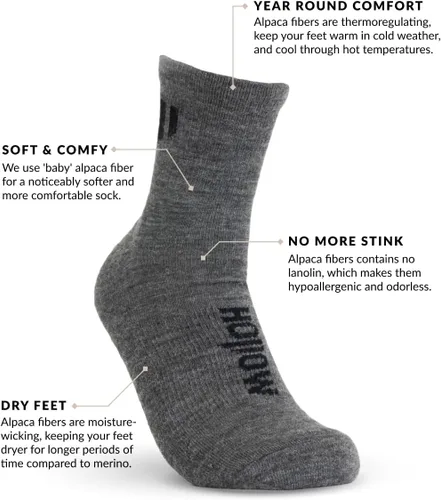 Vista 3 de HOLLOW Alpaca Ankle Socks for Men and Women, Warm Cozy Alpaca Wool Socks for Hiking, Running, Outdoors, Moisture Wicking, Light Compression