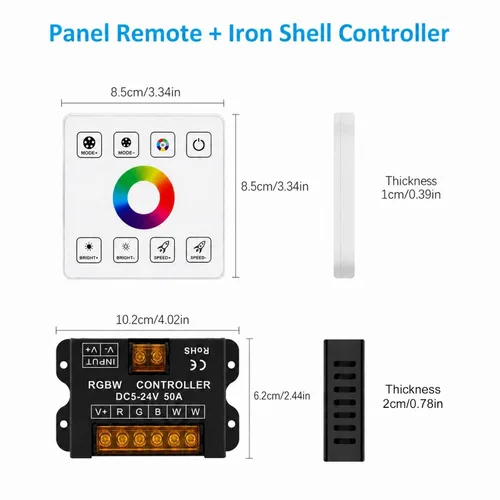 Vista 2 de Interruptor de atenuación LED RGBW, atenuador remoto inalámbrico LED RF