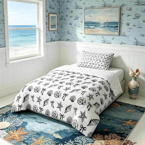 Vista 62 de Juego de edredón Lake Home Camper tamaño King, juego de ropa de cama náutica con ancla para niños, niñas, niños, adultos, decoración de dormitorio
