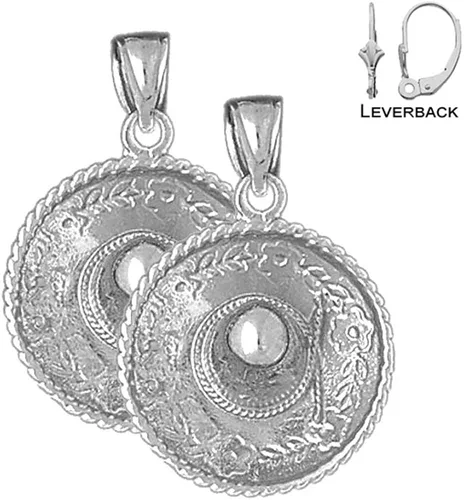 Vista 2 de Pendientes de plata de ley con diseño de ojo de México, hechos en Estados Unidos