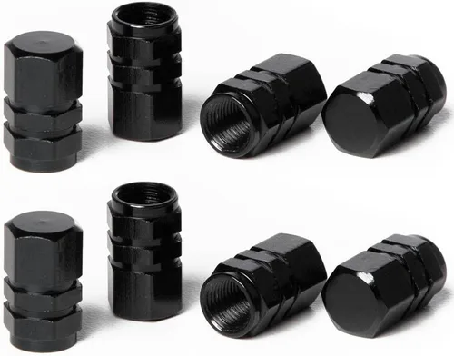 Vista 6 de Circuit Performance Tapones de válvula de aluminio negro serie VC1 (8 piezas)