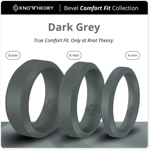 Vista 30 de Knot Theory - Anillo de boda de silicón para hombres y mujeres Anillos de goma finos de calidad superior con gran estilo, comodidad; son ideales