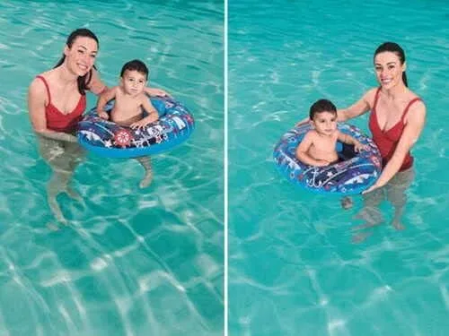 Vista 2 de Bestway Balsa inflable de flotador de piscina para bebés (Azul)