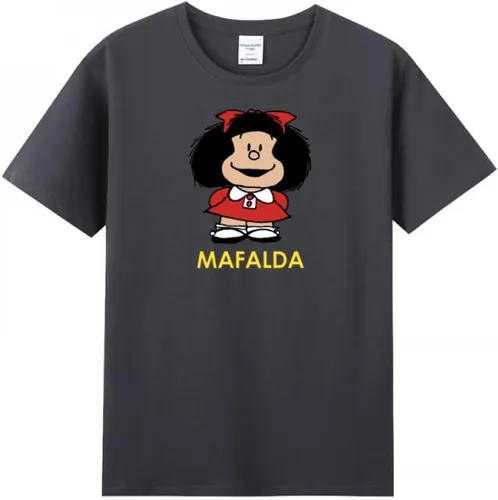 Vista 8 de Camiseta de manga corta Hello Mafalda para mujer adulta Negro