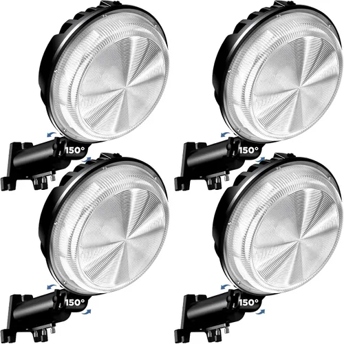 Vista 9 de Luz LED de granero, 150 W, 20000 lúmenes, iluminación exterior del atardecer al amanecer con fotocélula de ángulo ajustable, luz diurna de 6500 K