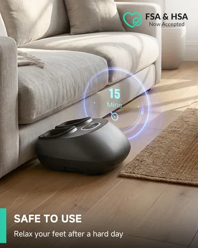 Vista 6 de Snailax Shiatsu - Masajeador de pies con calor, elegible para FSA, amasado, compresión, vibración, máquina de masaje de pies para fascitis plantar
