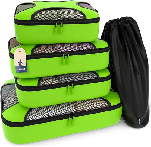 Vista 26 de Shacke Juego de 5 cubos de embalaje para viajes con bolsa de lavandería Juego de 5 - Air Black