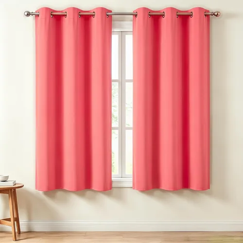 Vista 121 de Diraysid Cortinas opacas beige con ojales para dormitorio, con aislamiento térmico, cortinas de oscurecimiento de habitación, 38 x 54 pulgadas, 2