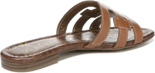 Vista 3 de Sam Edelman Bay Granite - Sandalia plana de cuero sin cordones con punta abierta color verde granito 10