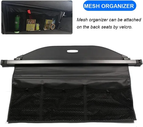 Vista 2 de Cubierta de carga para Hyundai Santa Fe accesorios 2019 2020 2021 2022 2023 negro cubierta de seguridad para maletero
