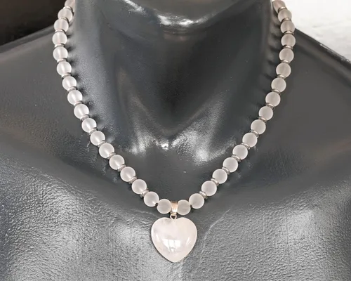 Vista 42 de Colgante de corazón de aventurina natural, Collar de cuentas de aventurina genuina, Collar de piedra verde, Collar de piedras preciosas, Cuentas
