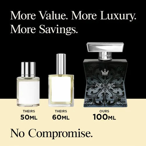 Vista 3 de Eternal Fragrance - Eternal Atlas - Inspirado en la icónica colonia masculina - 3.4 oz (3.4 fl oz) - Eau de Parfum - Larga duración - Vegano