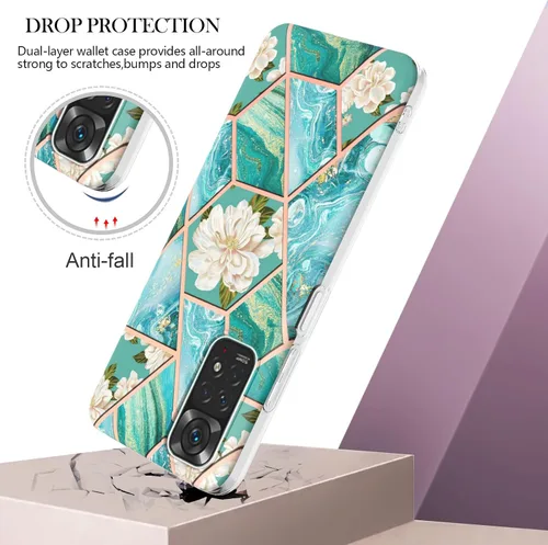 Vista 2 de Funda para Xiaomi Redmi Note 11S, funda para Redmi Note 11 4G, funda con patrón de mármol IMD para niñas, con lente de cámara y cubierta protectora