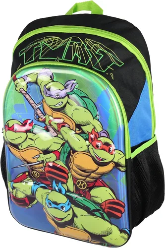 Vista 4 de Bioworld Mochila Teenage Mutant Ninja Turtles TMNT de 16", Multi, Classic