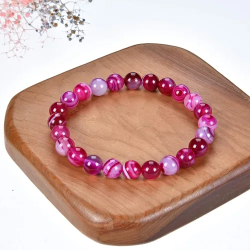 Vista 2 de Cherry Tree Collection brazalete elástico con cuentas de gemas redondas de 516pulgada.
