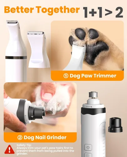 Vista 6 de oneisall Cortaúñas para perros para aseo, molinillo de uñas de perro y kit de recortador de patas