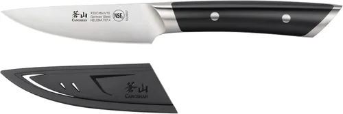 Vista 2 de Cangshan HELENA Series - Cuchillo de pelar forjado de acero alemán de 3.5 pulgadas con funda (negro)