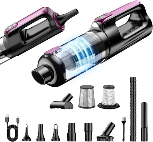 Vista 9 de MONOZEL Aspiradora de Coche Portátil Inalámbrica, 18000Pa 2 en 1 Aspiradora y Soplador de Aire, Motor sin Escobillas de 130W Aspiradora de Mano