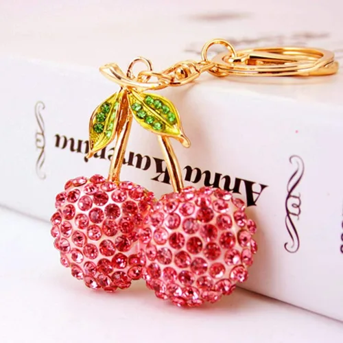 Vista 8 de EXCEART Accesorios Llavero único Llavero de fruta, lindo llavero de bolsa, colgante con dije de cristal para coche, llavero personalizado, pequeño