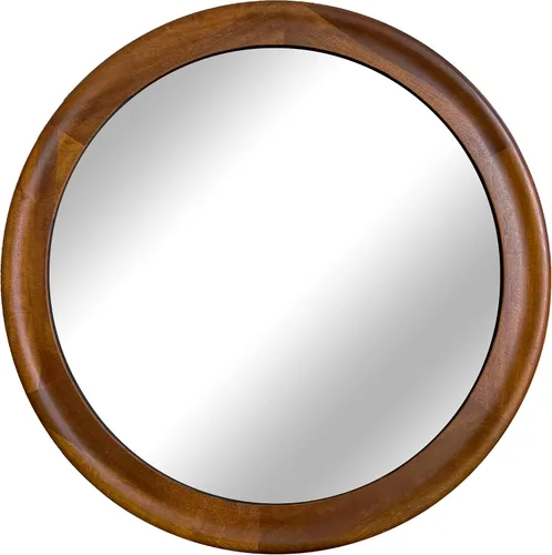 Vista 21 de Espejos redondos de 24 pulgadas, espejo rústico de pared de tocador de madera con marco de madera, espejo circular de madera para baño, dormitorio
