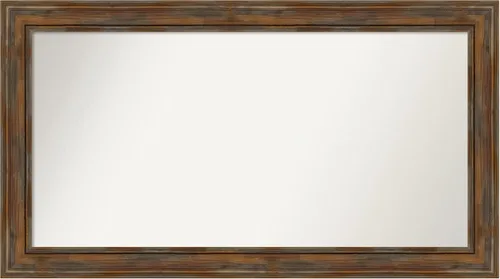 Vista 242 de Amanti Art Espejo de baño marrón para sobre fregadero, 26 x 26 pulgadas, espejo de tocador cuadrado marrón rústico Alexandria, marco de madera