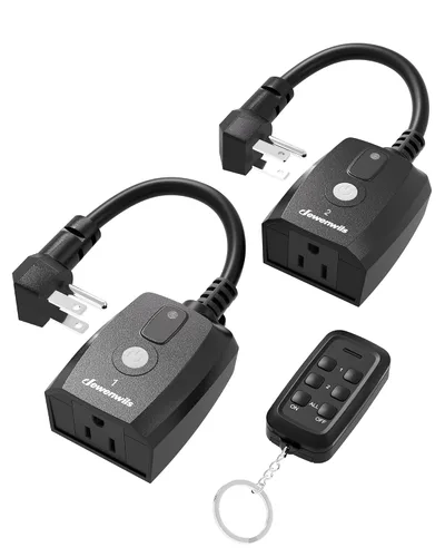 Vista 12 de DEWENWILS Toma de control remoto para exteriores para decoración navideña, interruptor de control remoto inalámbrico de 125 V 15 A, 1 control