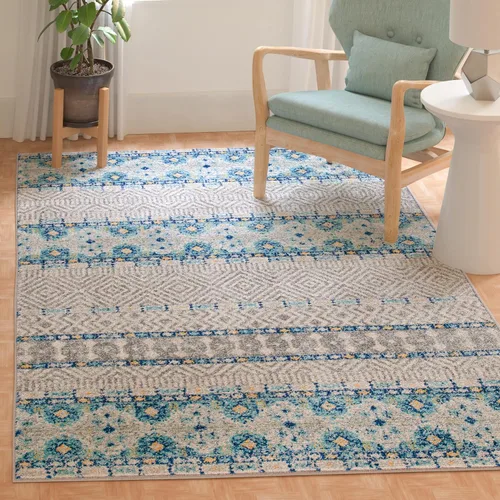 Vista 41 de SAFAVIEH Madison Collection - Alfombra decorativa de 2 pies 3 pulgadas x 4 pies, color carbón y gris, diseño bohemio chic, no desprende pelusa