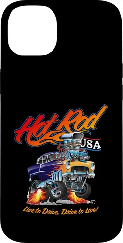 Vista 15 de Hotrod USA Design Classic Retro Muscle Car Dragster Cartoon Case for iPhone 17