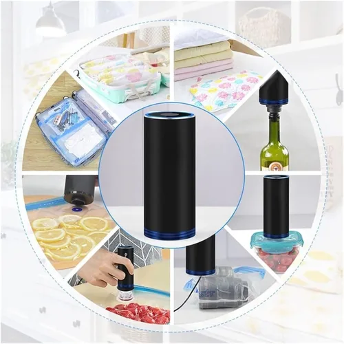 Vista 3 de Mini Automatic Vacuum Machine Pump for Portable Traveling Home Storage Bag Clothes Food Sous Vide Vacuum Sealer Packaging Packer (Black，Gray，Silver)