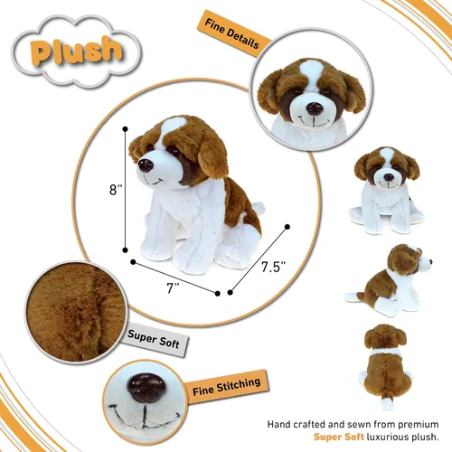 Vista 3 de DolliBu - Animal de peluche para perro de San Bernardo, suave y abrazable, adorable juguete de juego, lindo regalo para mascotas para niños