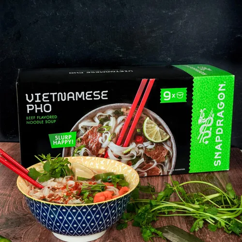 Vista 4 de Snapdragon Tazones Pho a granel – Paquete de 9 fideos instantáneos con caldo Pho Slurpable y fideos de taza de arroz sin gluten. Microondas de 3