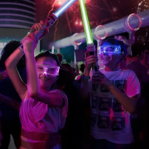 Vista 7 de MEILI Luminous Glasses LED Visor Glasses7 Colors Light Up Glasses for Adult Party Cosplay Halloween Bar Club White