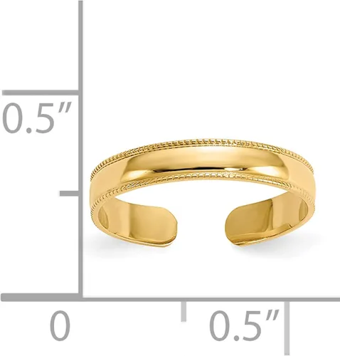 Vista 7 de Anillo de dedo ajustable de grano de molino de oro amarillo de 14 quilates - Jewelry By Sweet Pea, Metal