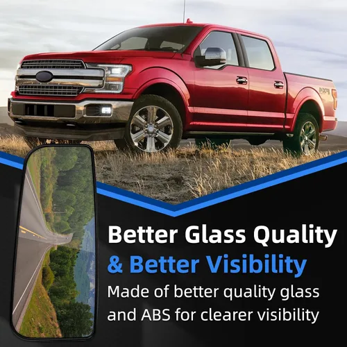 Vista 5 de Espejo Lateral del Conductor de Repuesto para Ford F150 2015-2020, F250 F350 F450 F550 2017-2020 - Vidrio de Espejo de Remolque Inferior, Vidrio