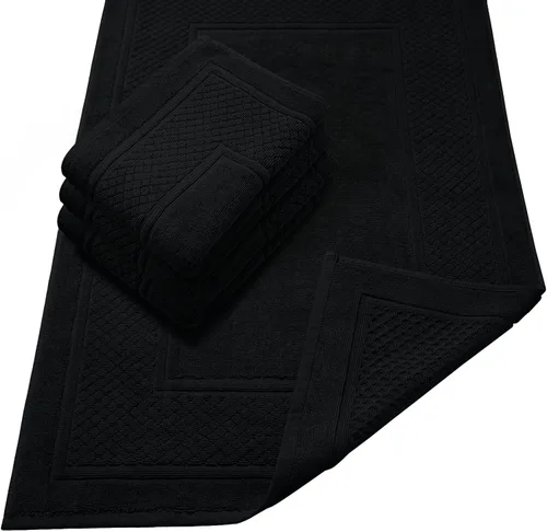 Vista 21 de Avalon Towels Juego de 2 tapetes de baño absorbentes 100% algodón, color beige, tapetes de baño de secado rápido para baños (22 x 34 pulgadas)