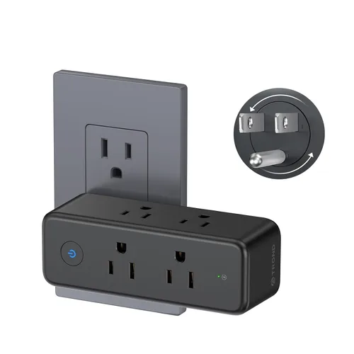 Vista 7 de TROND 2 Pack Outlet Extender with 360 Rotating Plug and PD20W USB C Charger Blanco