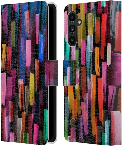 Vista 217 de Head Case Designs Officially Licensed Ninola Brushstrokes Black Summer Patterns Leather Wallet Case Compatible with Samsung Galaxy A07 4G