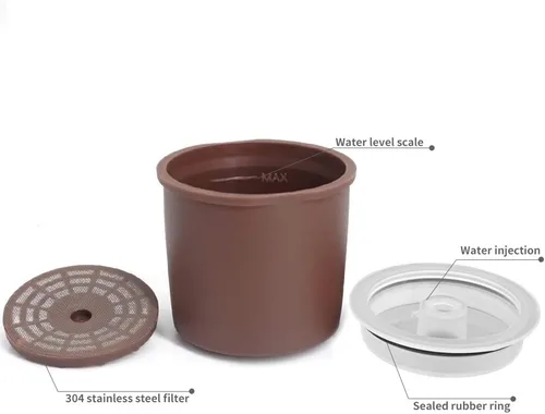 Vista 2 de Paquete de 4 cápsulas recargables de llenado de filtro de café reutilizable para cafetera Illy