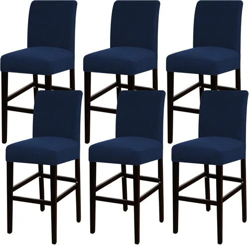 Vista 16 de Funda elástica para taburete de bar, taburete de mostrador, funda para silla de pub para comedor, cafetería, funda protectora para taburetes de bar