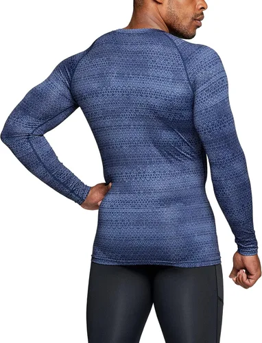 Vista 3 de TSLA - Paquete de 1 o 3 camisas de compresión de manga larga FPU 50 para hombre camisa de entrenamiento atlético protector de erupción para deportes